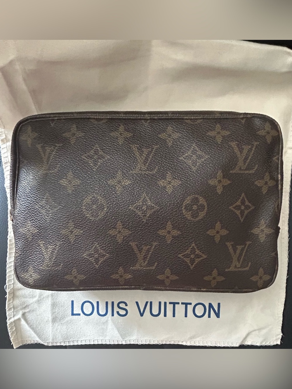 Louis Vuitton Brown Monogram Canvas Toiletry Bag- Vintage AUTHENTIC - Picture 11 of 14